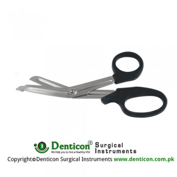 Universal Bandage Scissor Plastic Handle - Green Stainless Steel, 14.5 cm - 5 3/4"